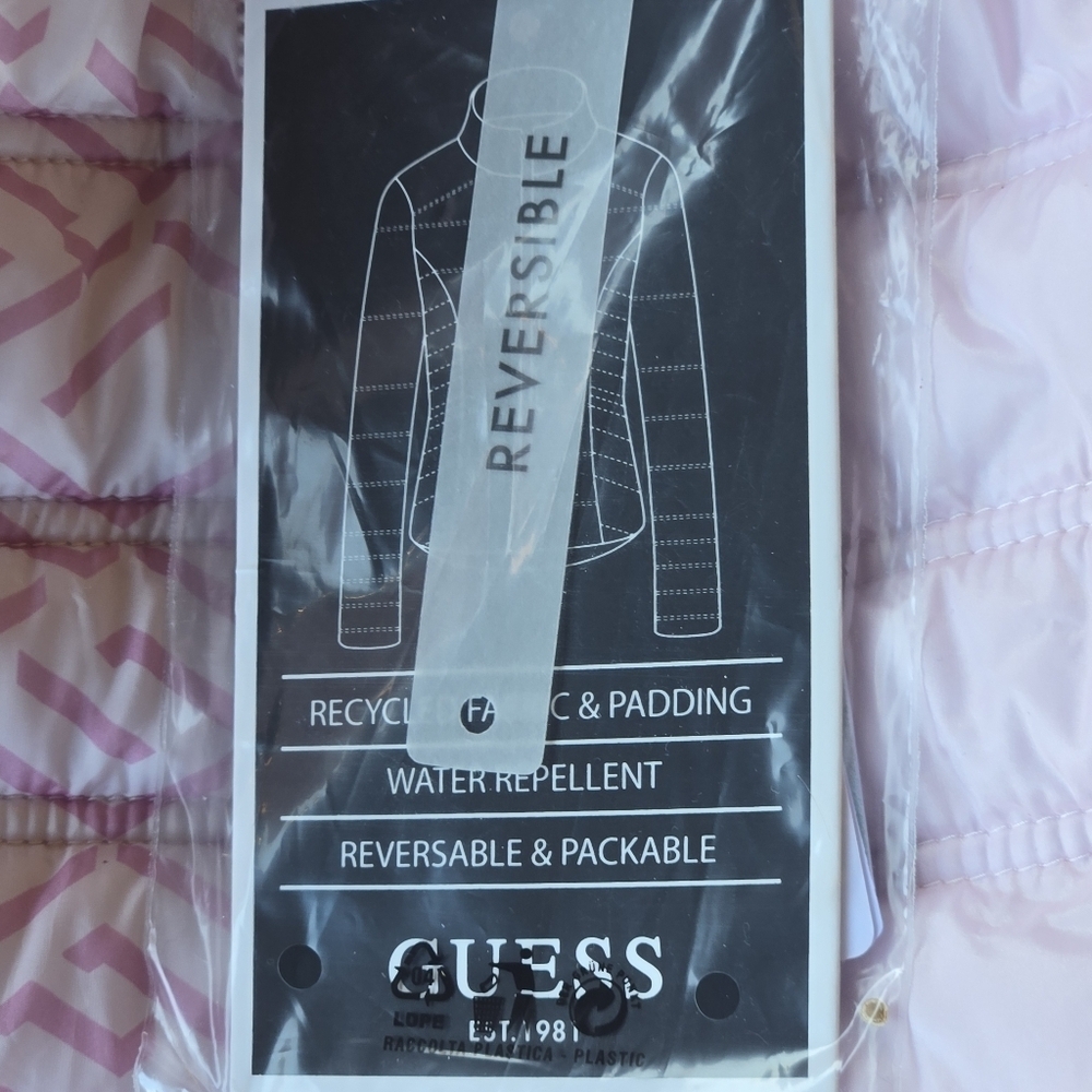 Guess Janis Reversible Jacket Light Pink Size Medium Low Key Pink - Picture 6 of 9